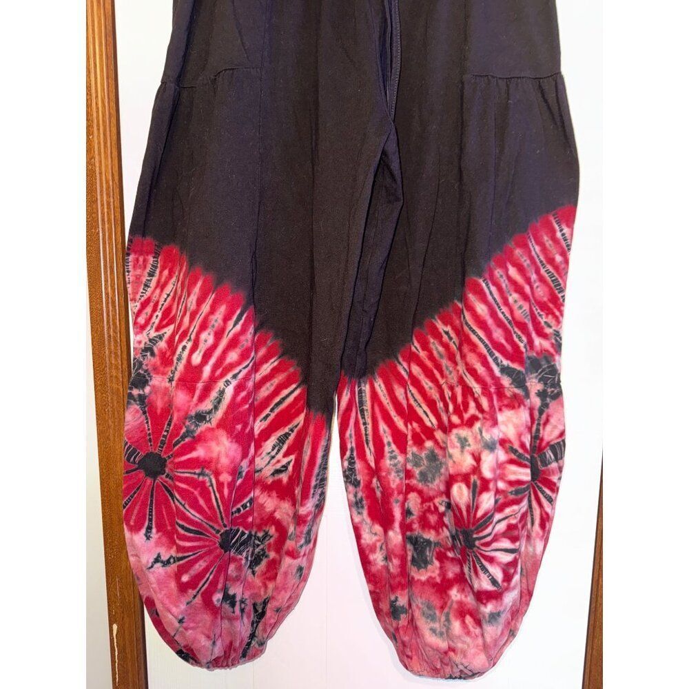 Unique Batik Black & Red Baloon Tie-Dye Pants Materials One Size - Picture 5 of 11